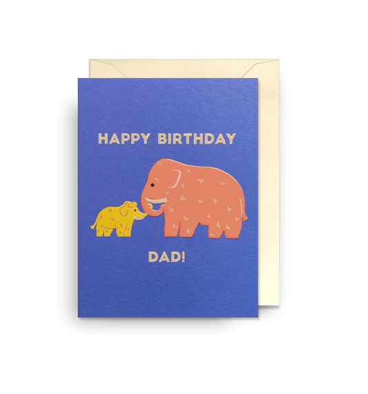 Elephant Dad Mini Birthday Card - UniqueEntity Art