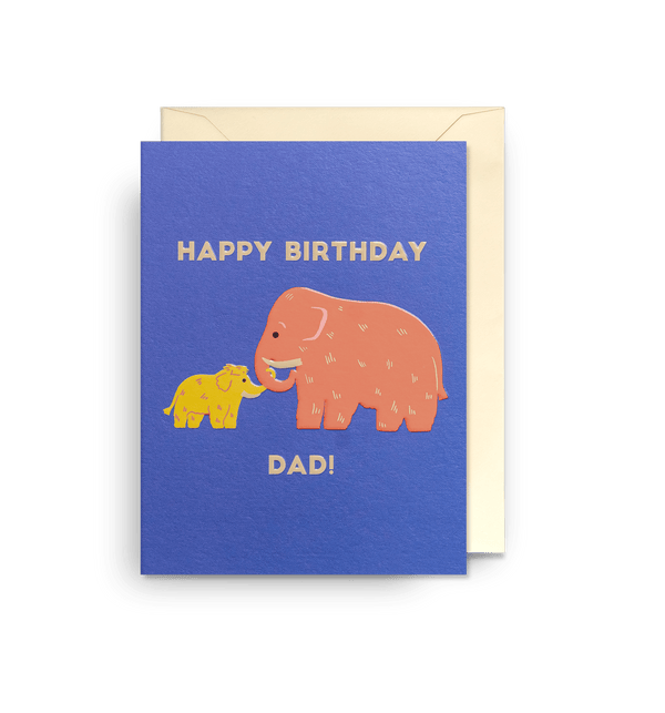 Elephant Dad Mini Birthday Card