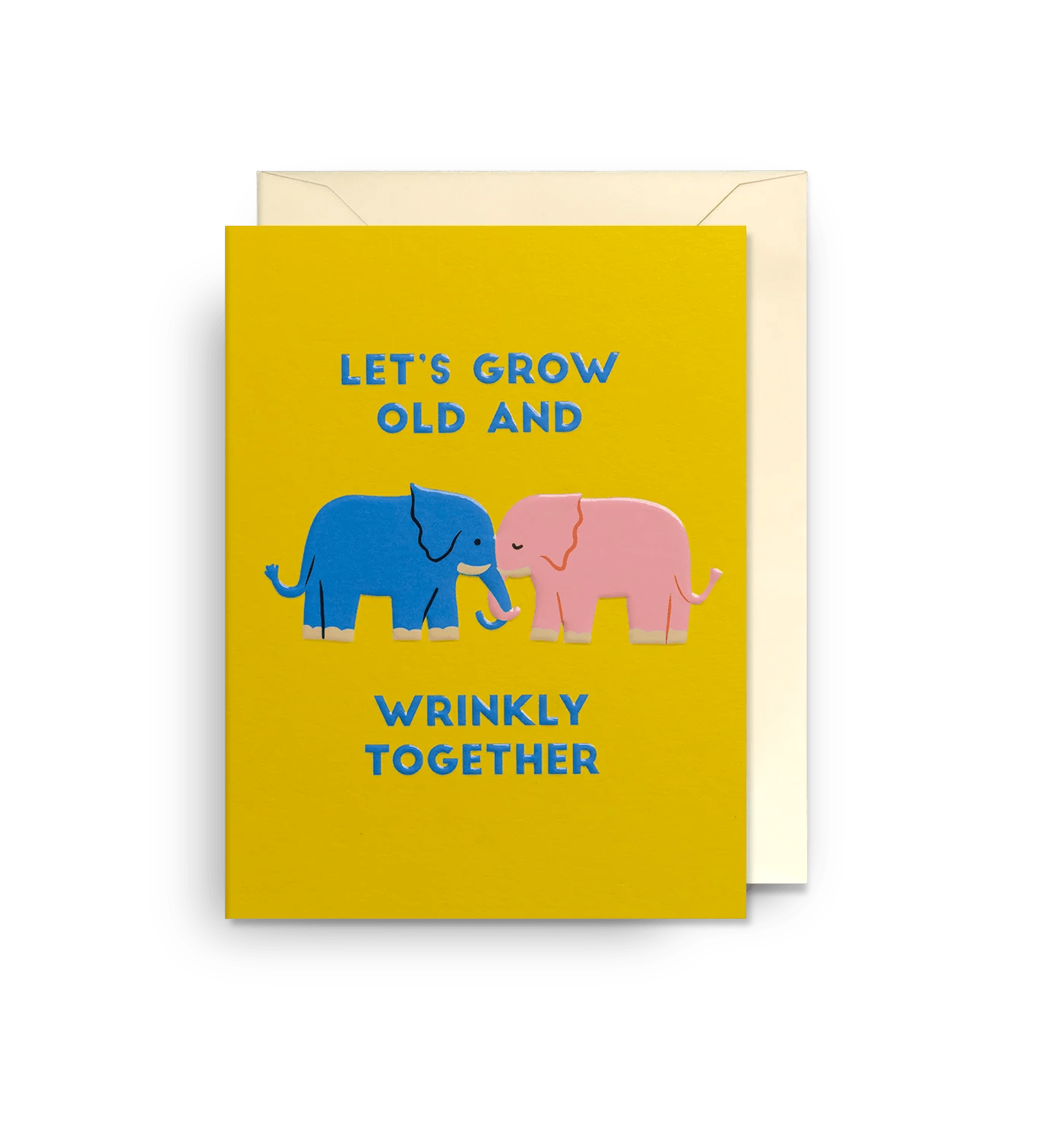 Elephants Let's Grow Old and Wrinkly Together Mini Card - UniqueEntity Art