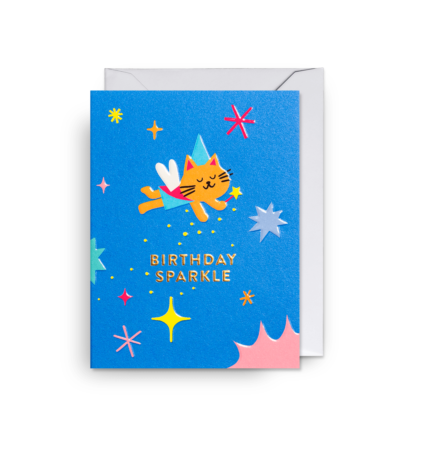 Fairy Cat Sparkles Mini Birthday Card - UniqueEntity Art