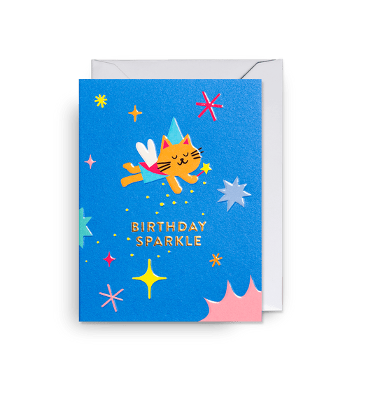 Fairy Cat Sparkles Mini Birthday Card - UniqueEntity Art