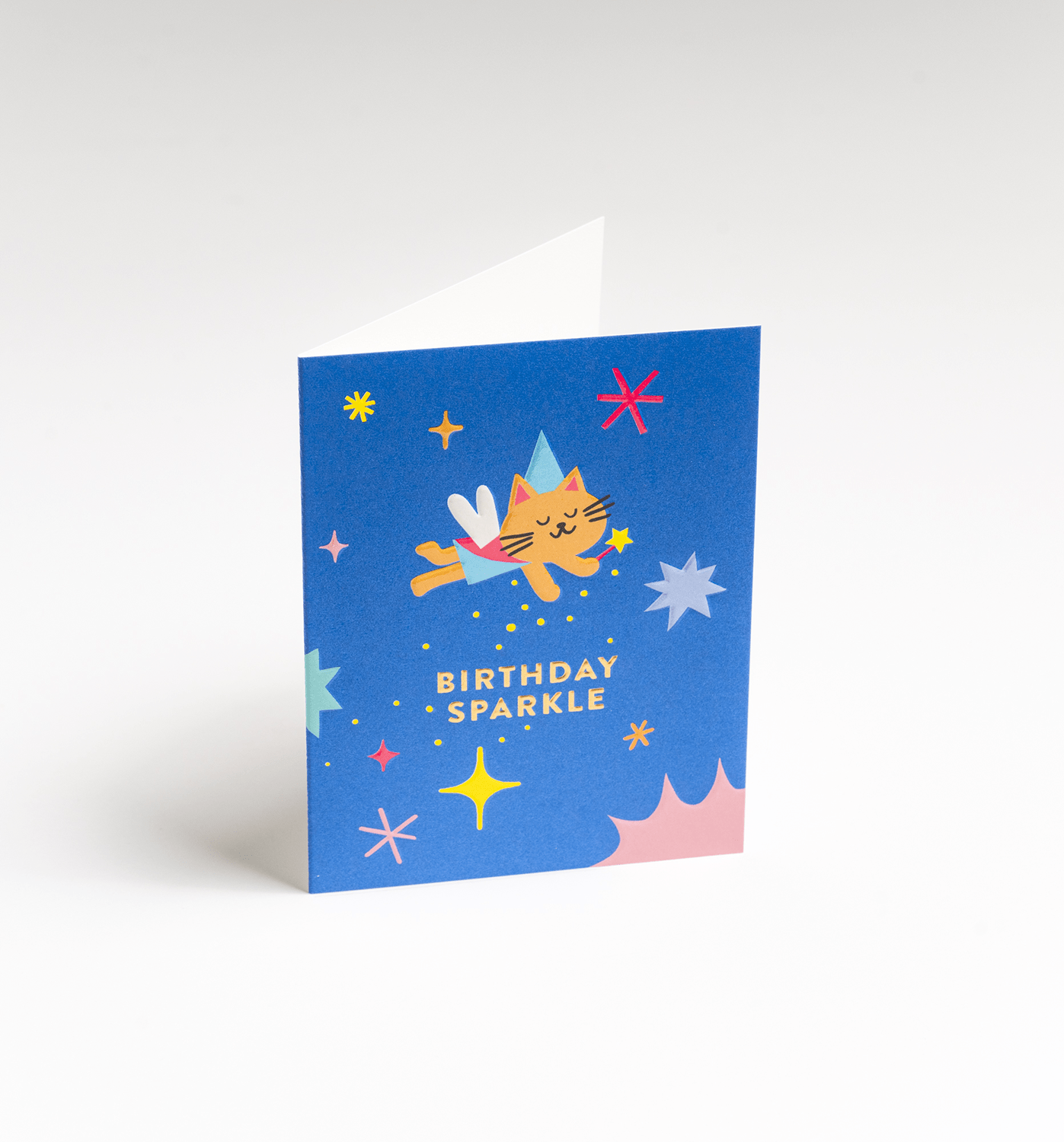 Fairy Cat Sparkles Mini Birthday Card - UniqueEntity Art