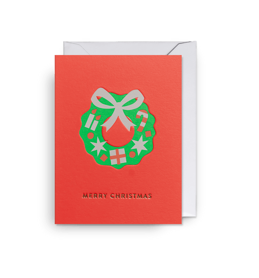 Festive Wreath Mini Christmas Card - UniqueEntity Art