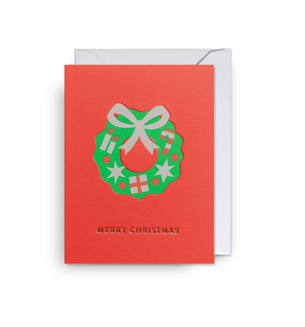 Festive Wreath Mini Christmas Card
