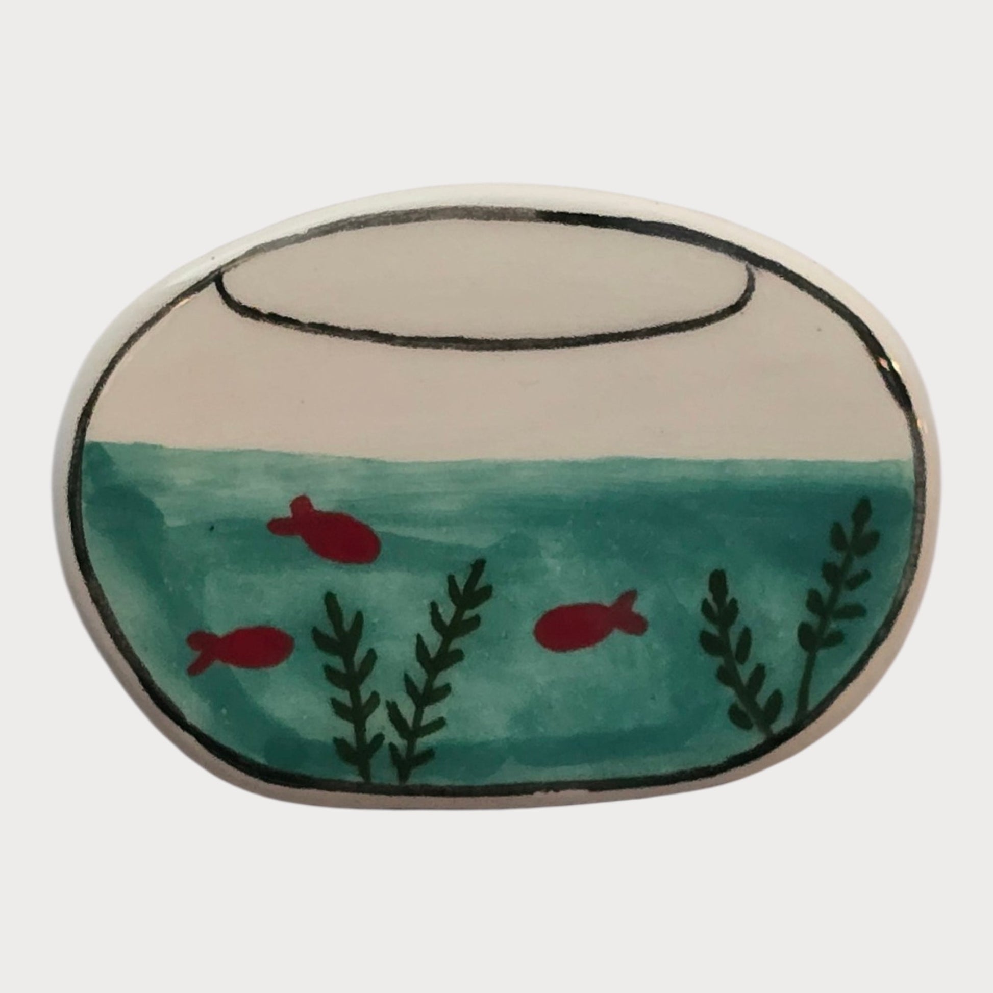Fishbowl Ceramic Magnet - UniqueEntity Art