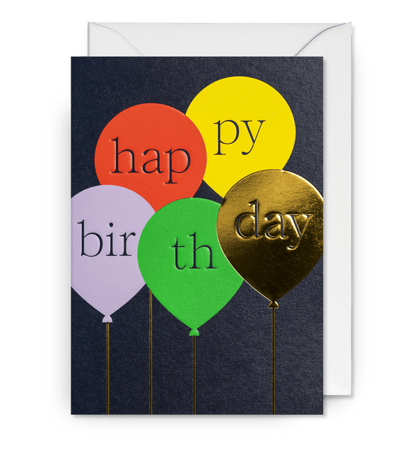 Floating Balloons Birthday Card