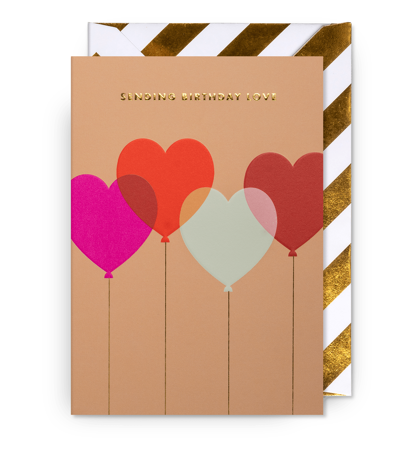 Floating Balloons Sending Love Birthday Card - UniqueEntity Art