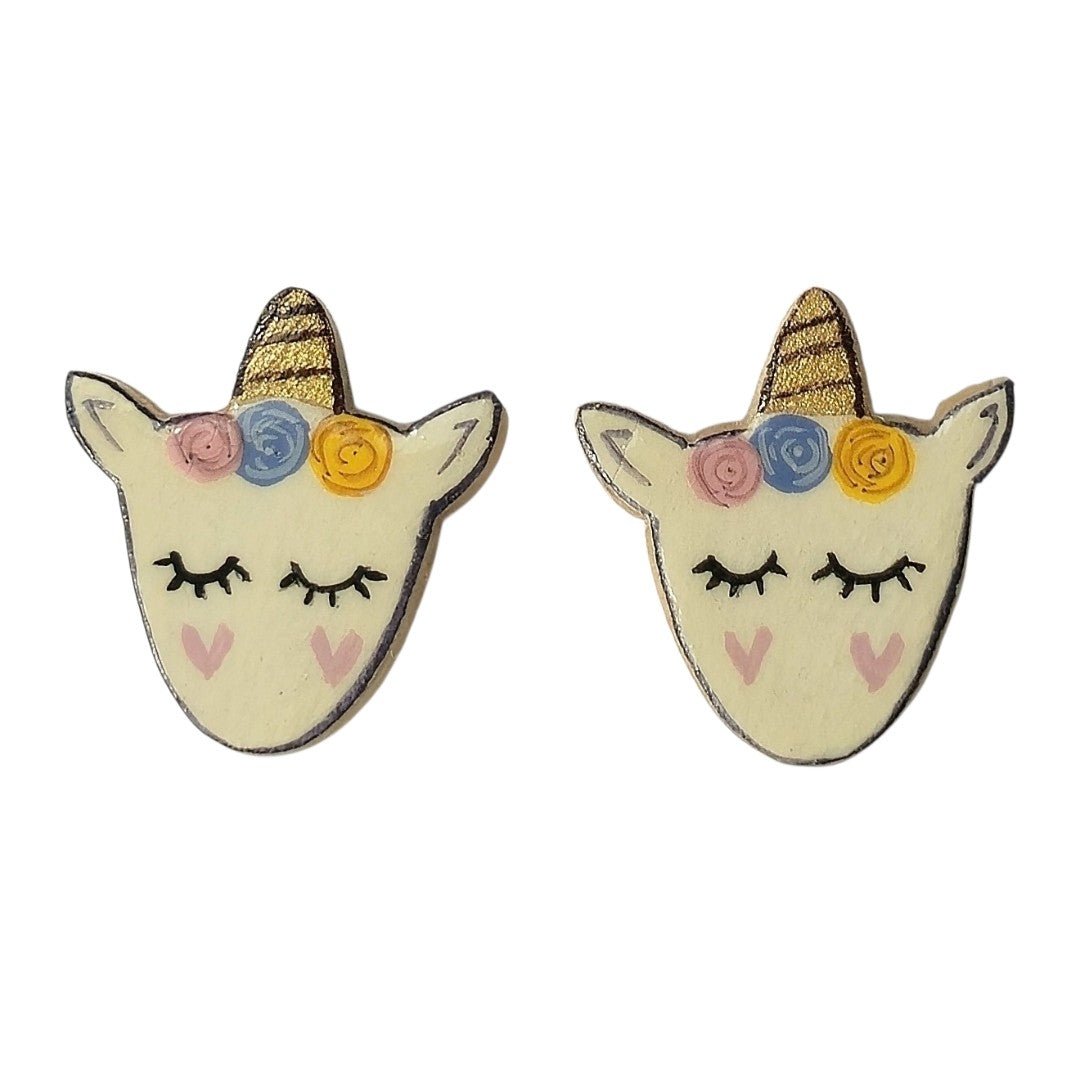Floral Crown Unicorn Earrings - UniqueEntity Art