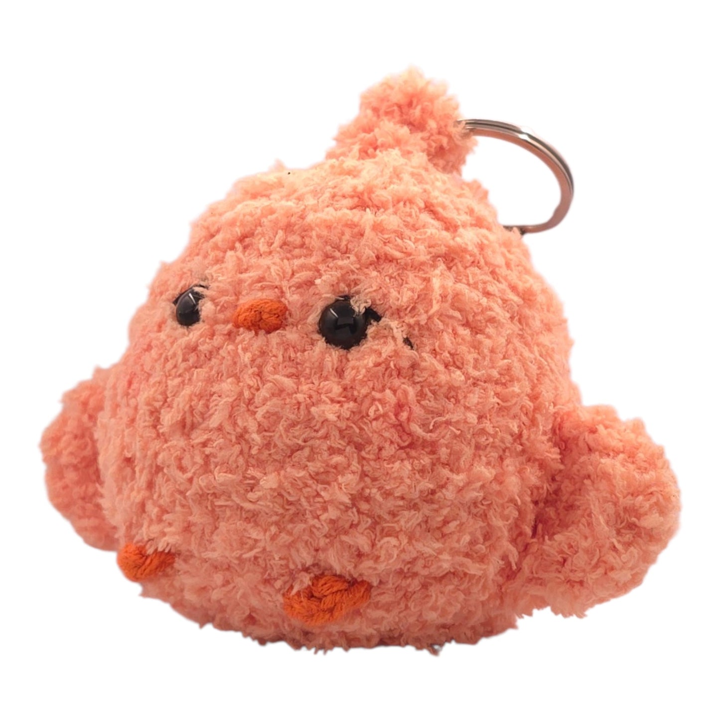 Fluffy Peach Chick Keychain - UniqueEntity Art