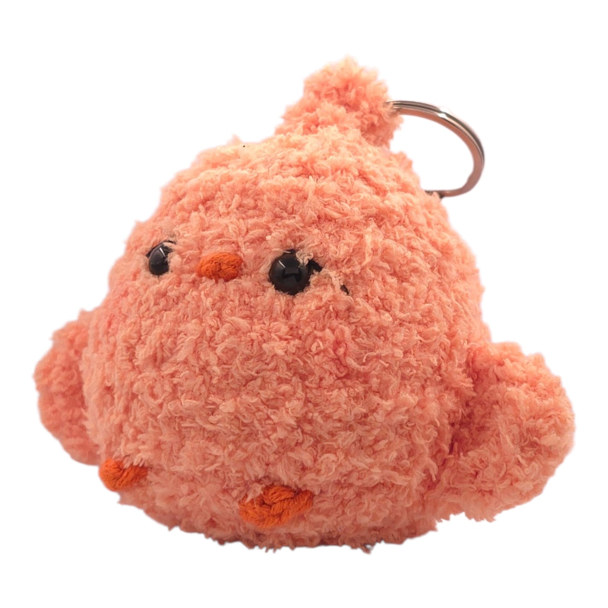 Fluffy Peach Chick Keychain - UniqueEntity Art