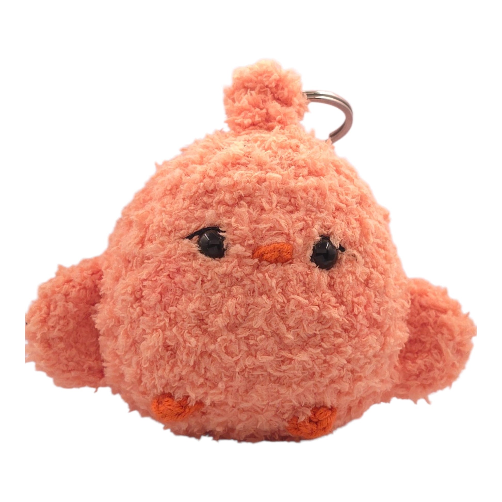 Fluffy Peach Chick Keychain - UniqueEntity Art