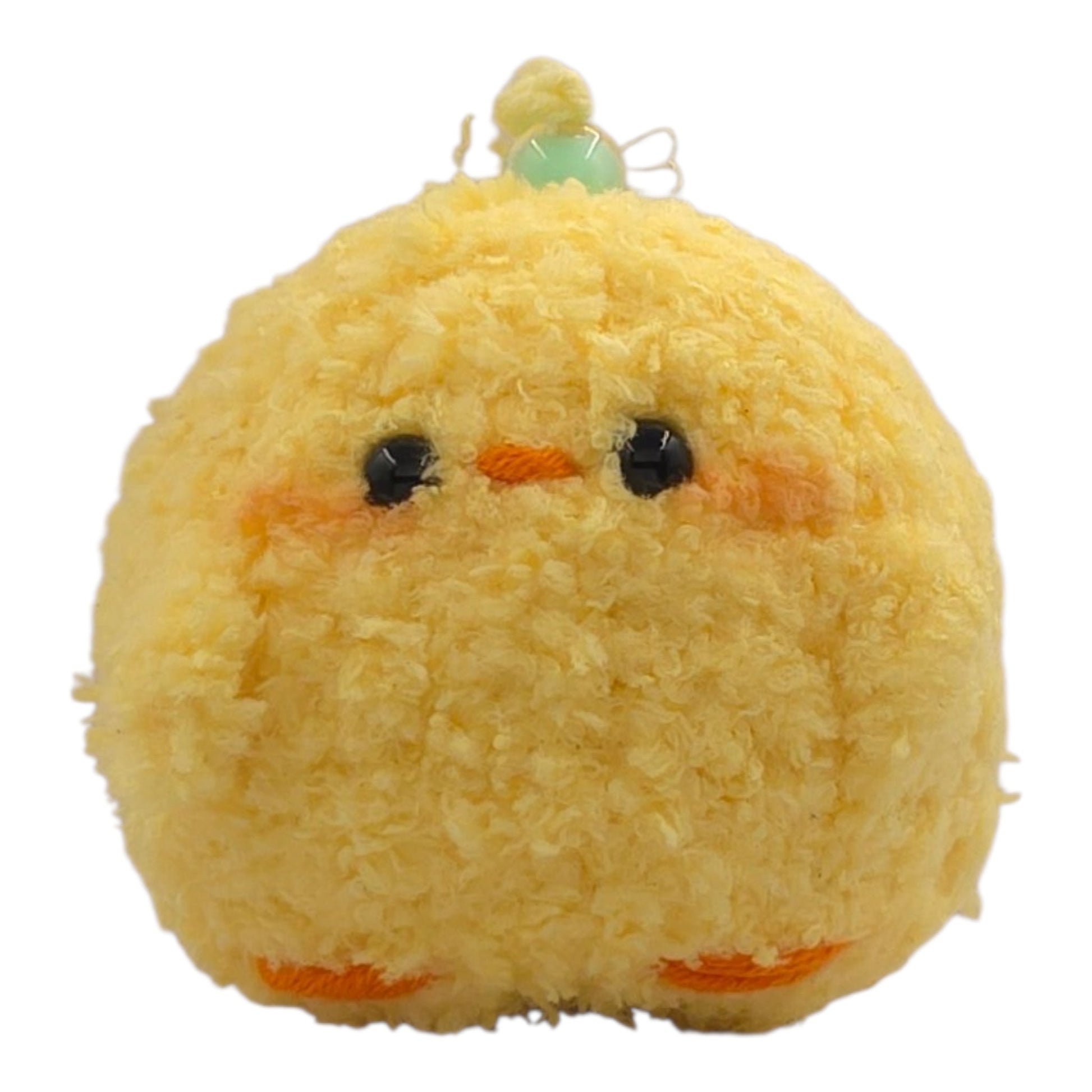 Fluffy Yellow Chick Keychain - UniqueEntity Art