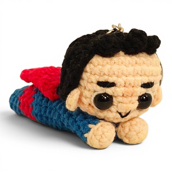 Flying Superman Blue Keychain