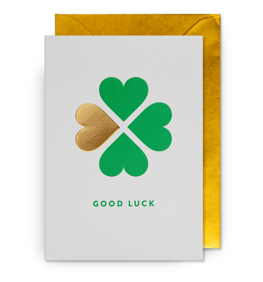 Four Leaf Clover Good Luck Card - UniqueEntity Art