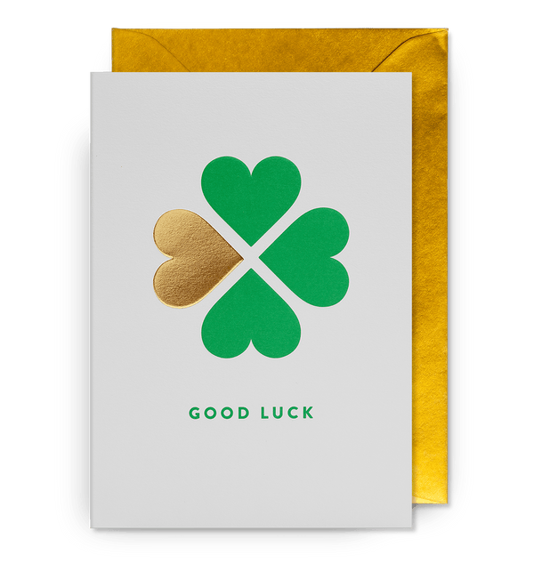 Four Leaf Clover Good Luck Card