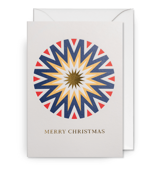 Geometric Starburst Christmas Card - UniqueEntity Art