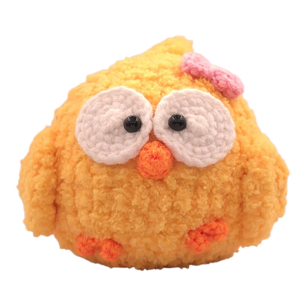 Golden Bow Owl Keychain