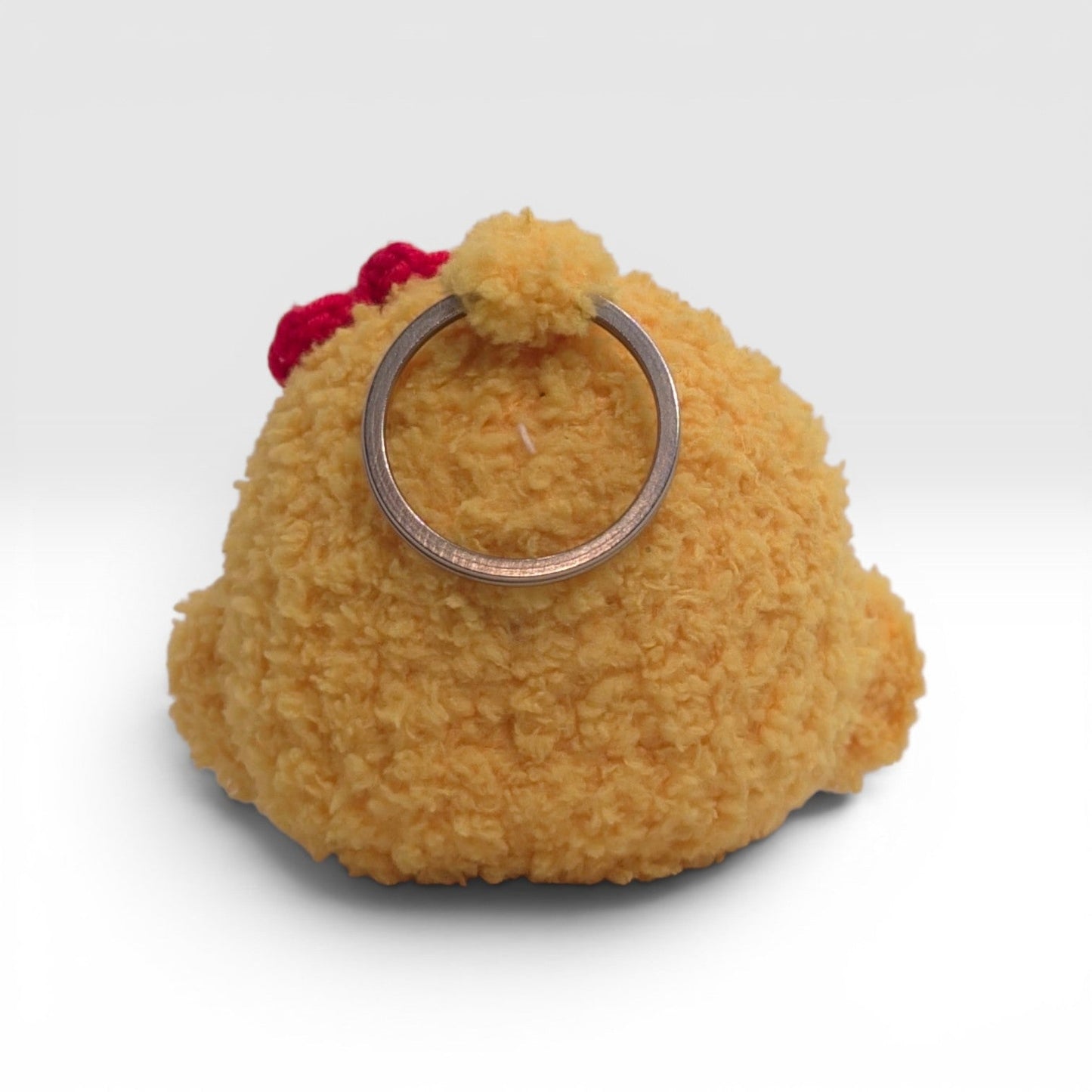 Golden Chick Red Bow Keychain - UniqueEntity Art
