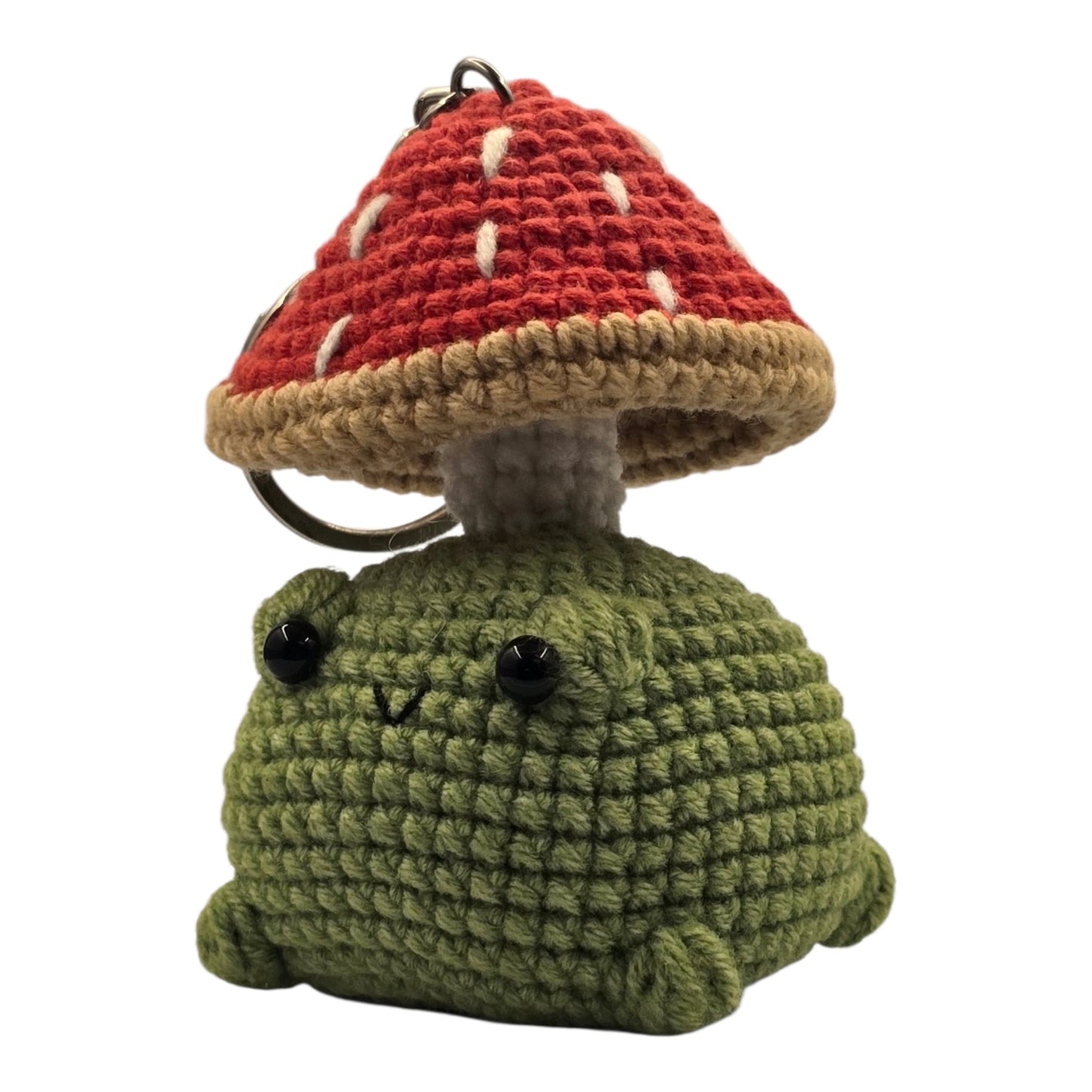 Green Frog Mushroom Hat Keychain - UniqueEntity Art