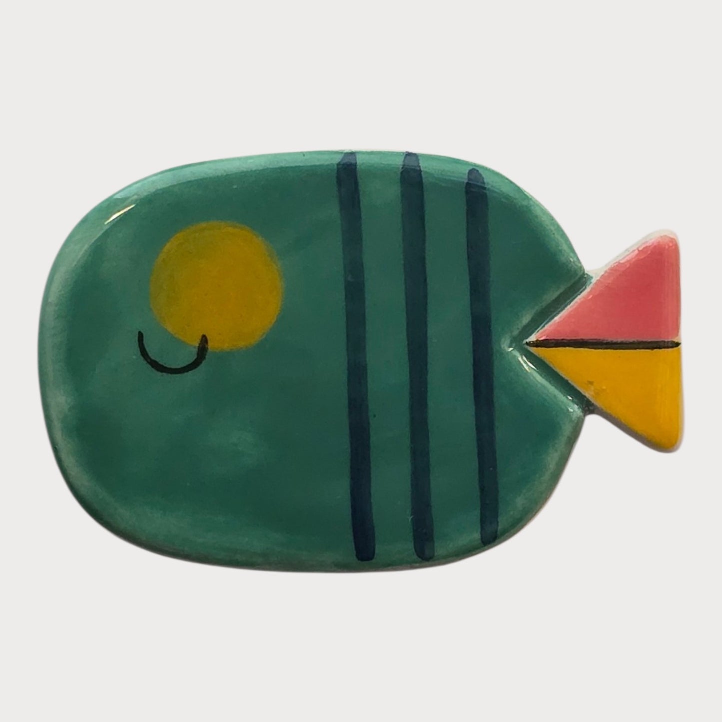Green Striped Fish Magnet - UniqueEntity Art