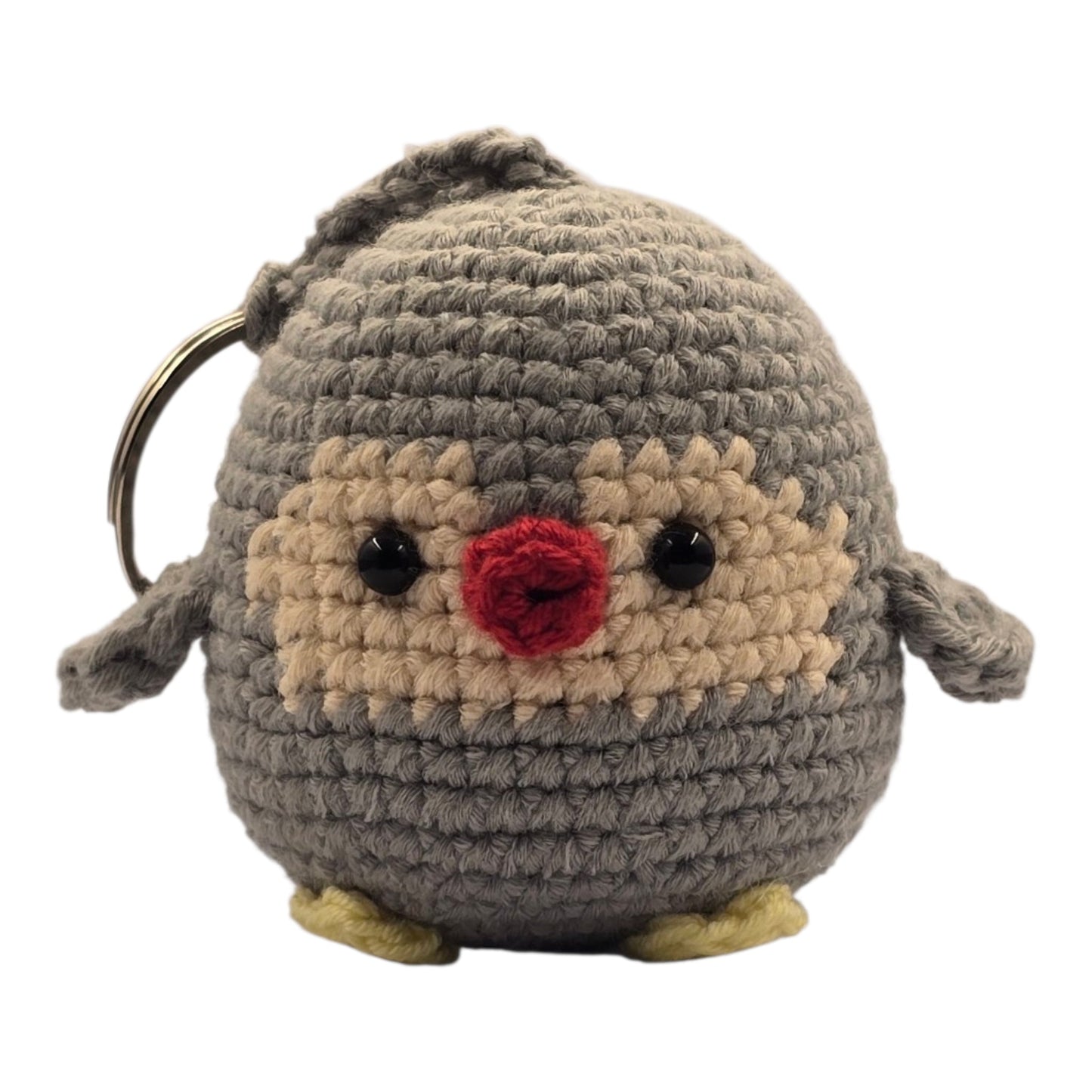 Grey Chubby Bird Keychain - UniqueEntity Art