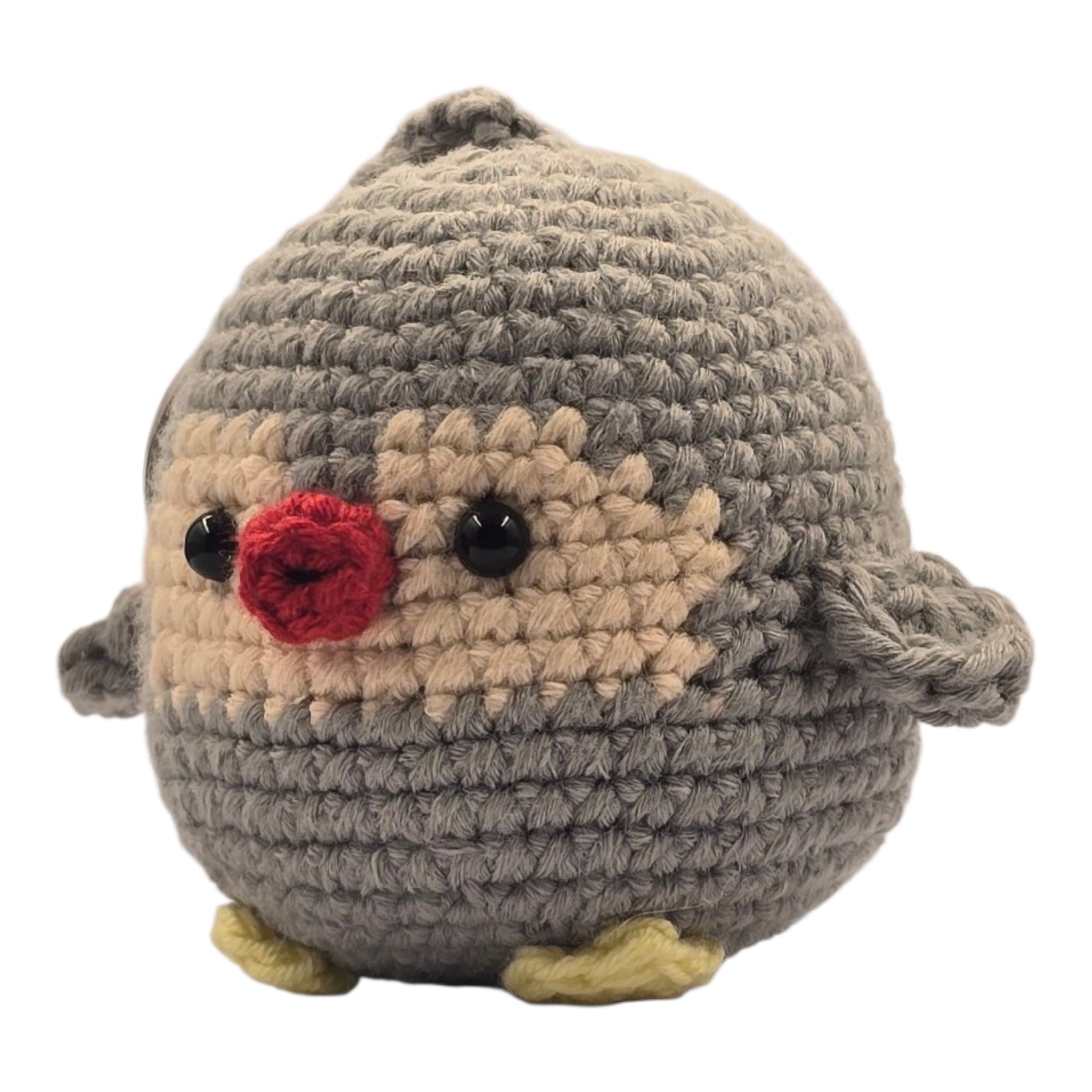 Grey Chubby Bird Keychain - UniqueEntity Art