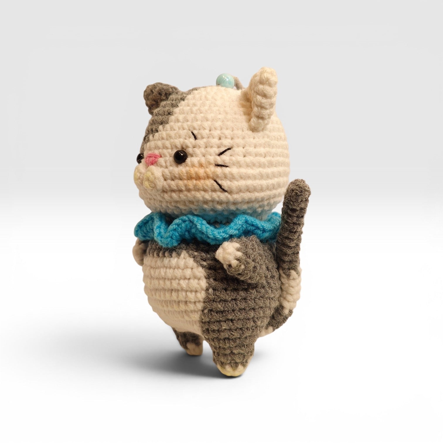 Grey Tabby Cat Keychain - UniqueEntity Art