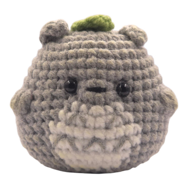 Grey Totoro Leaf Hat Keychain