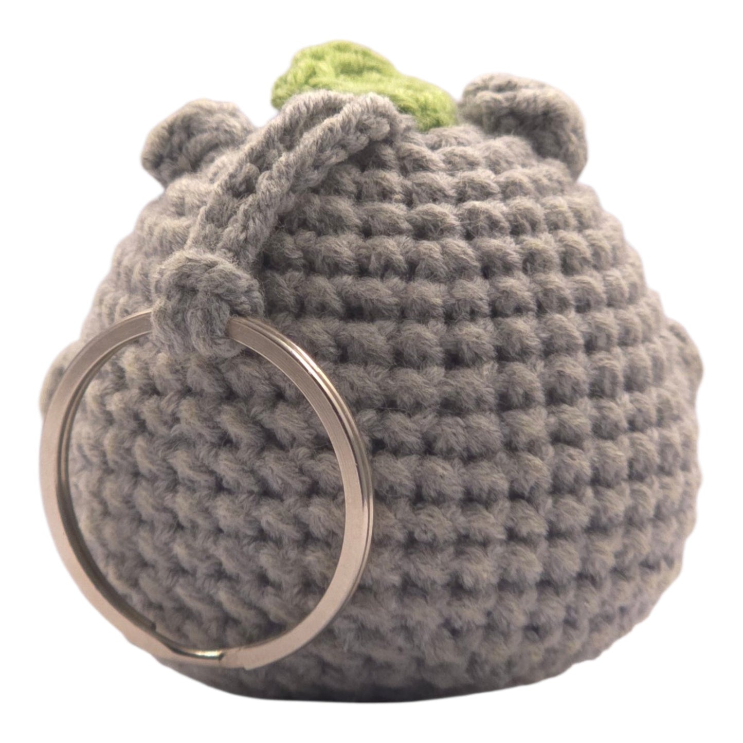 Grey Totoro Leaf Hat Keychain - UniqueEntity Art