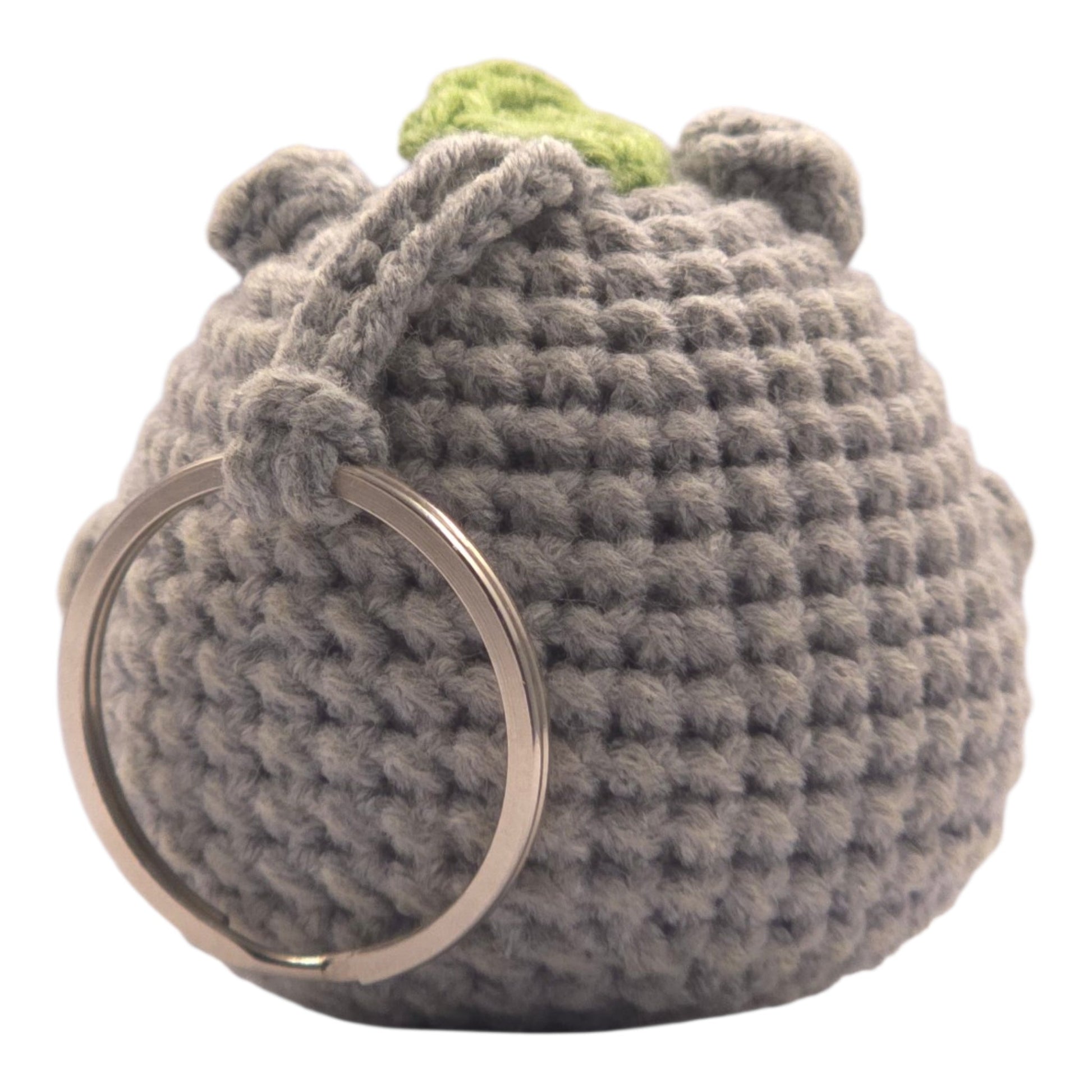 Grey Totoro Leaf Hat Keychain - UniqueEntity Art