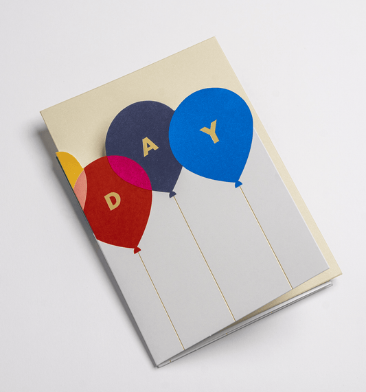 Happy Birthday Balloons Fold Out Concertina Card - UniqueEntity Art