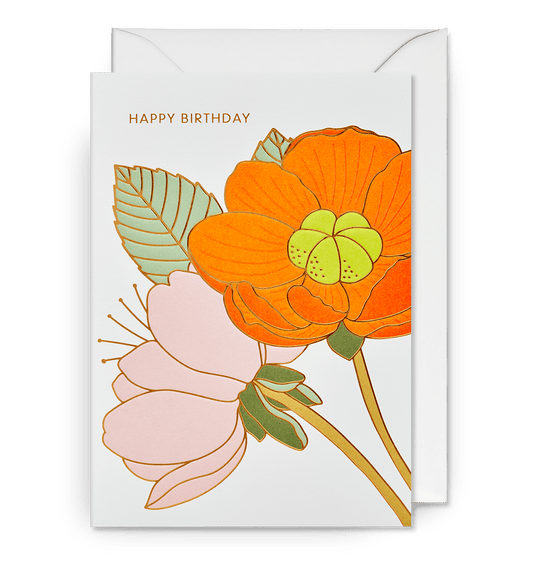 Happy Birthday Floral Stems - UniqueEntity Art