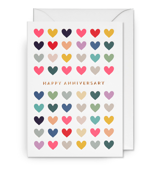 Heart Patterned Anniversary Card - UniqueEntity Art