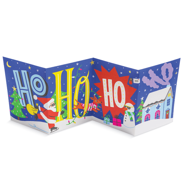 Ho Ho Ho Fold Out Concertina Christmas Card