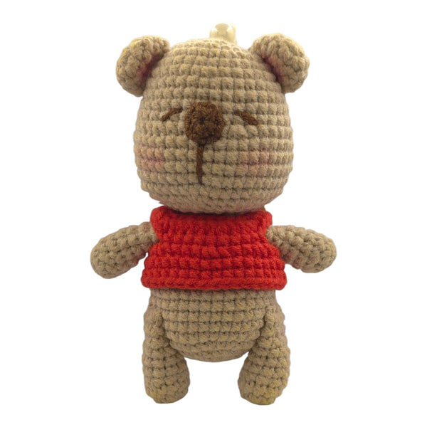 Honey Bear Red Shirt Keychain