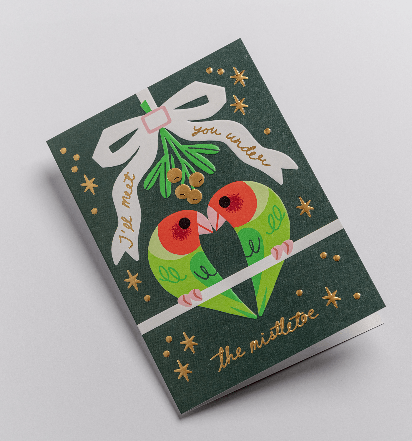 Ill Meet You Under The Mistletoe Christmas Card - UniqueEntity Art