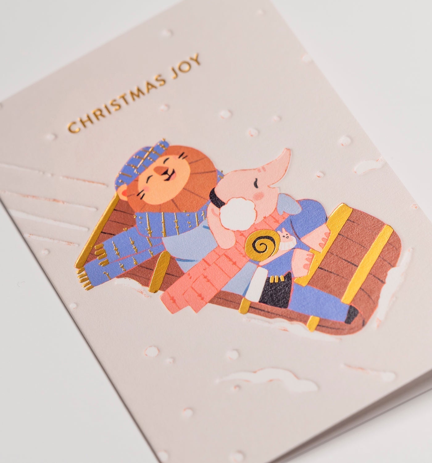 Joyful Sledging Friends Christmas Card - UniqueEntity Art