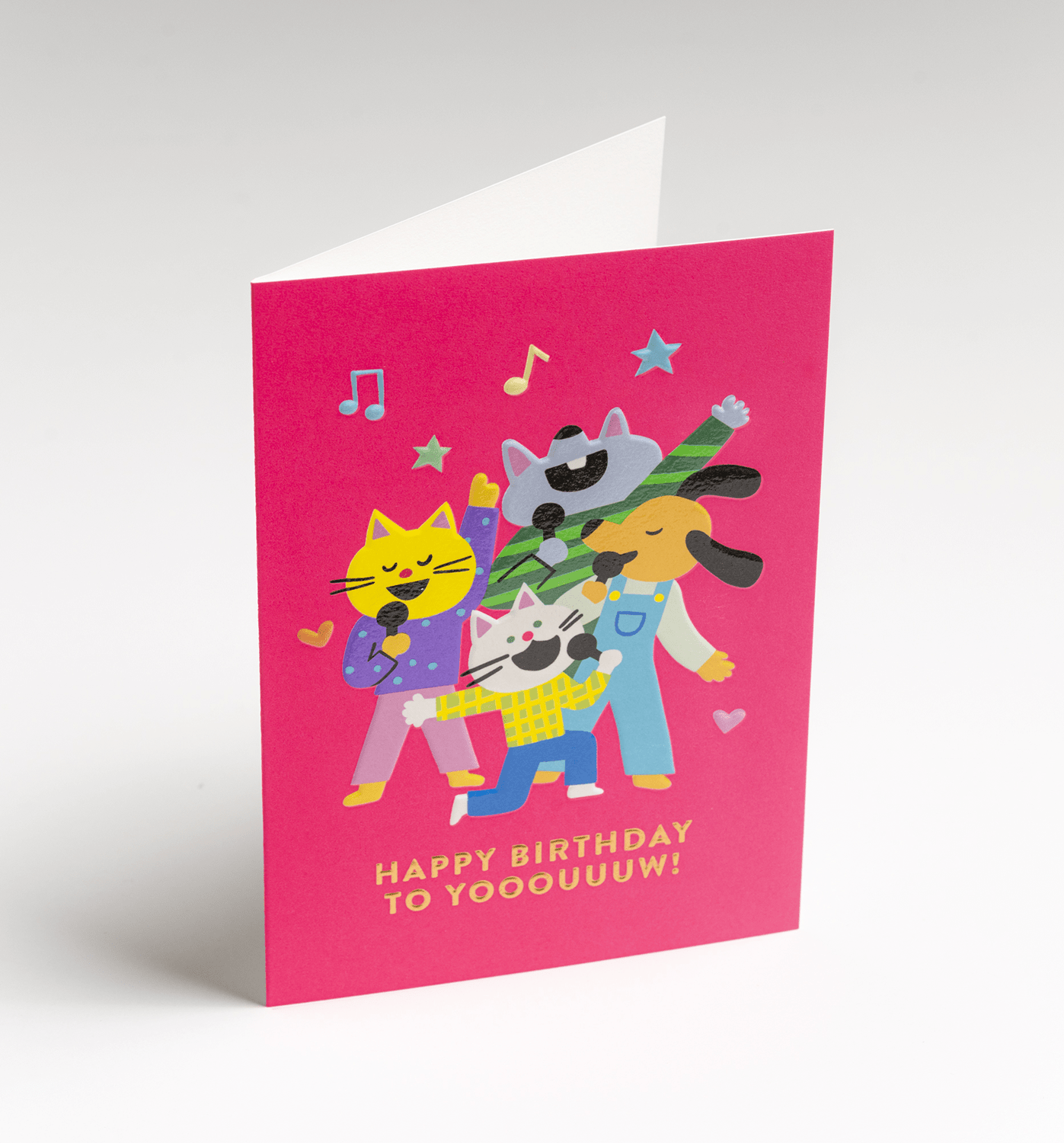 Karaoke Cats & Dogs Birthday Card - UniqueEntity Art