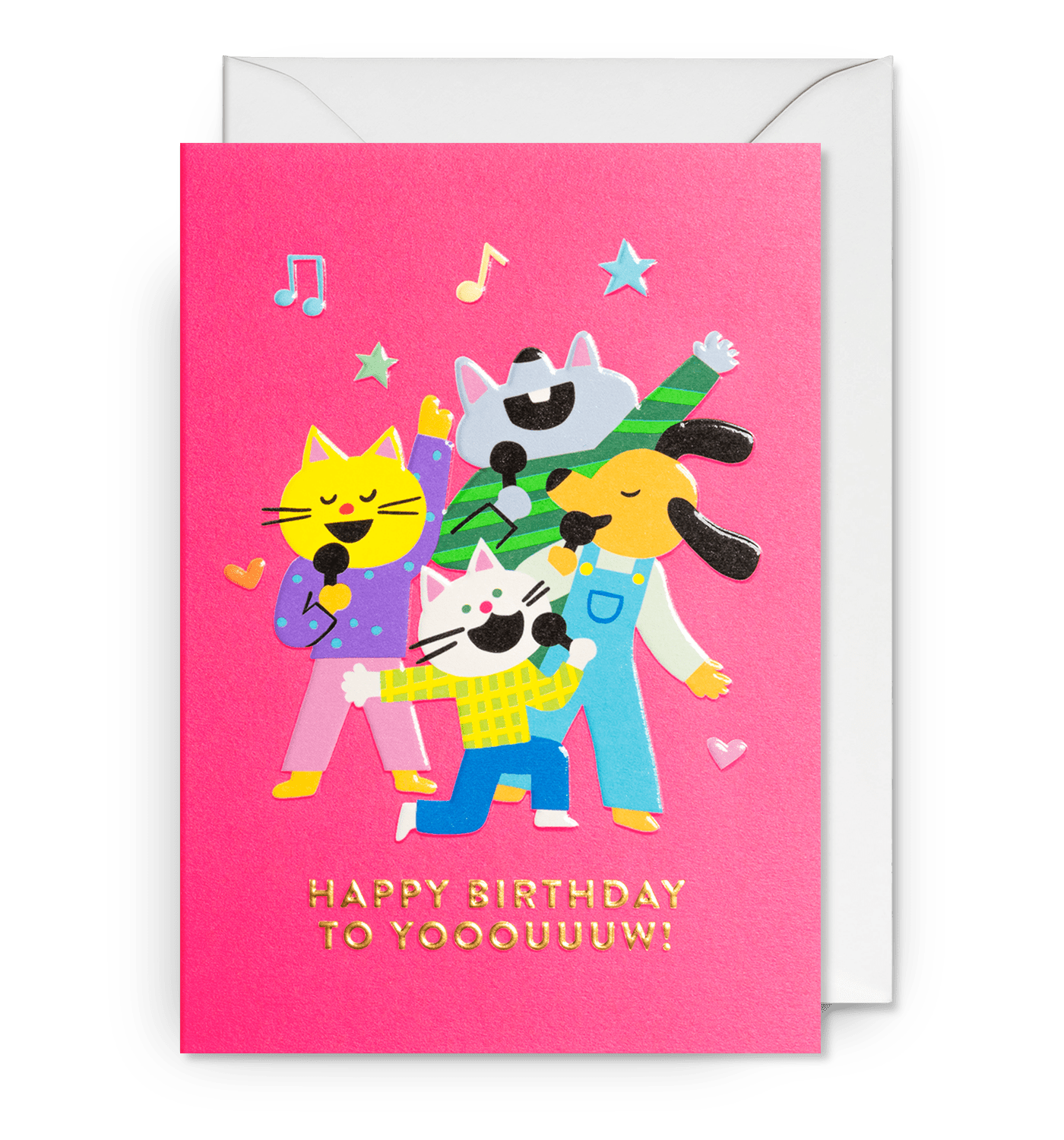 Karaoke Cats & Dogs Birthday Card - UniqueEntity Art