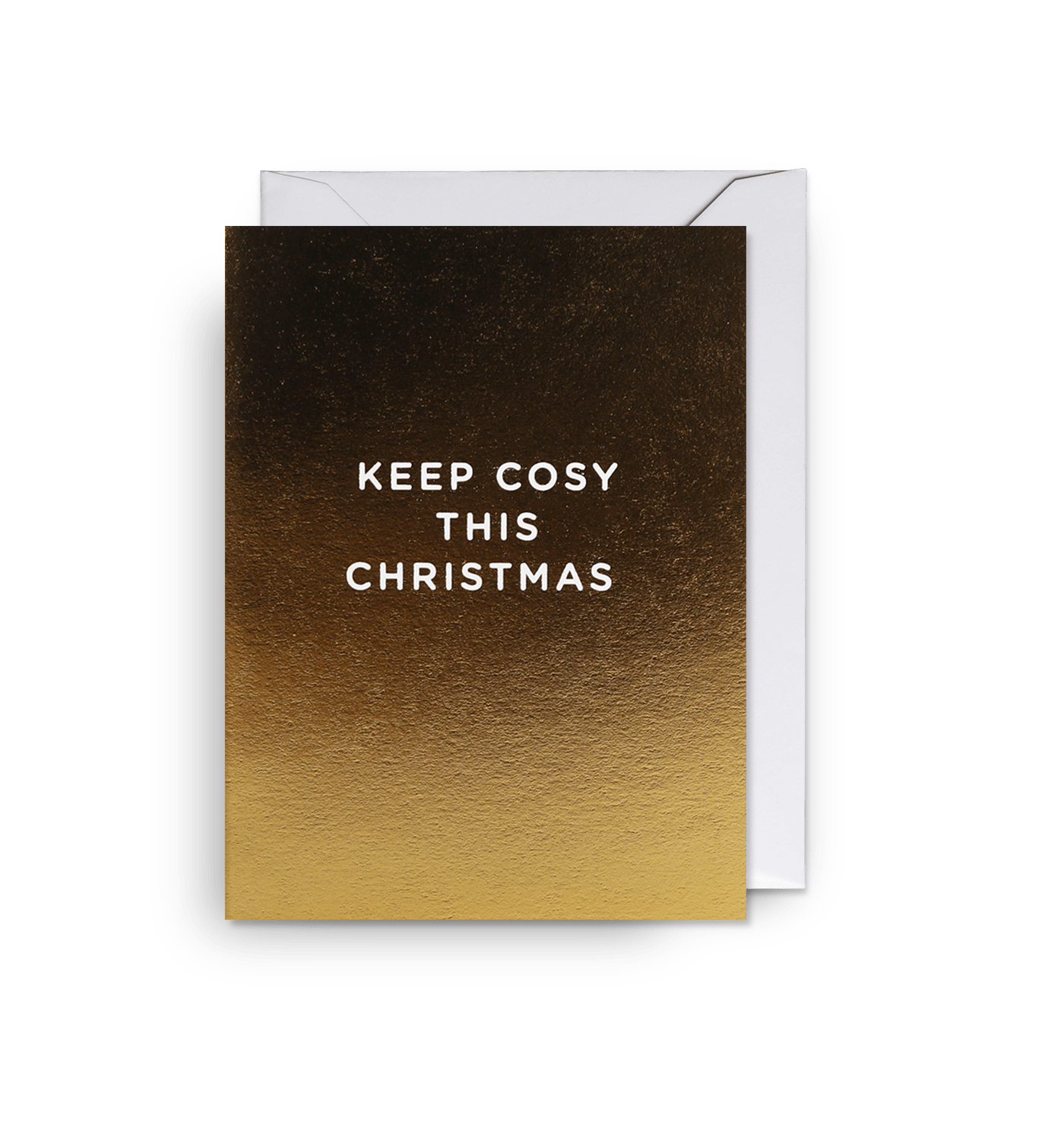 Keep Cosy Golden Mini Christmas Card - UniqueEntity Art
