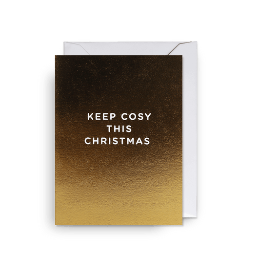 Keep Cosy Golden Mini Christmas Card - UniqueEntity Art