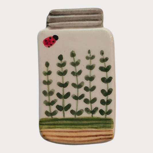 Ladybug Plant Jar Magnet - UniqueEntity Art