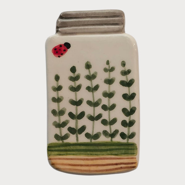 Ladybug Plant Jar Magnet