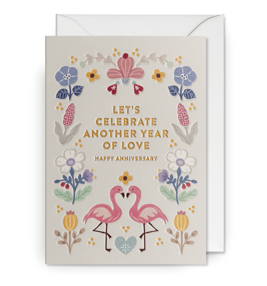 Lets Celebrate Another Year Of Love Anniversary Card - UniqueEntity Art