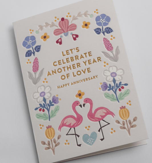 Lets Celebrate Another Year Of Love Anniversary Card - UniqueEntity Art