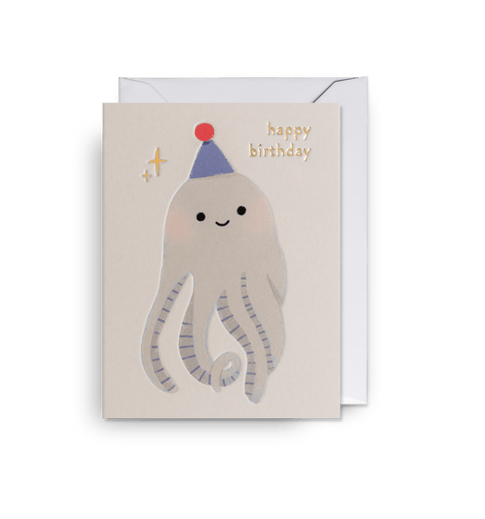 Little Octopus Mini Birthday Card - UniqueEntity Art