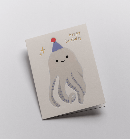 Little Octopus Mini Birthday Card - UniqueEntity Art