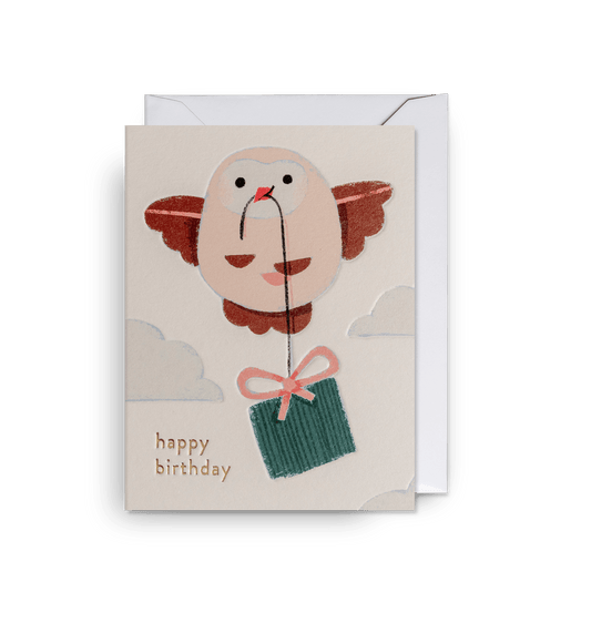 Little Owl Mini Birthday Card - UniqueEntity Art