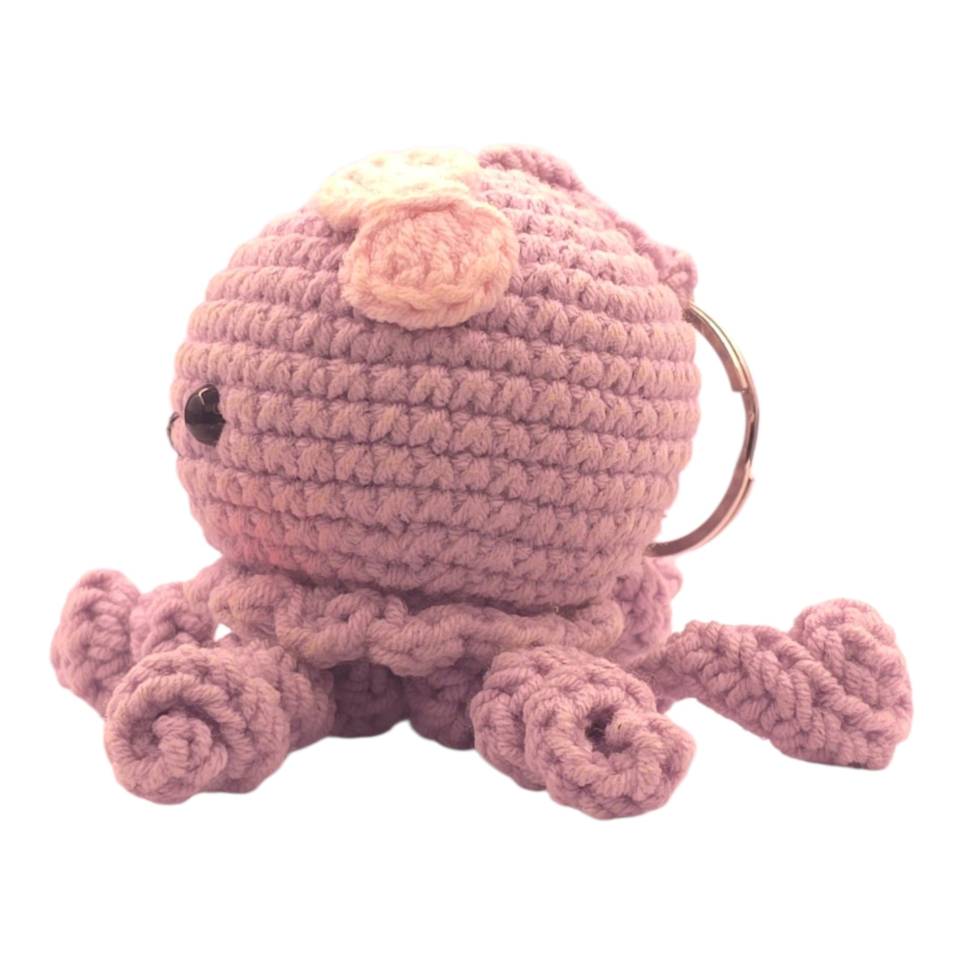 Mauve Curly Octopus Keychain - UniqueEntity Art