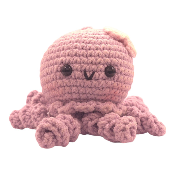 Mauve Curly Octopus Keychain